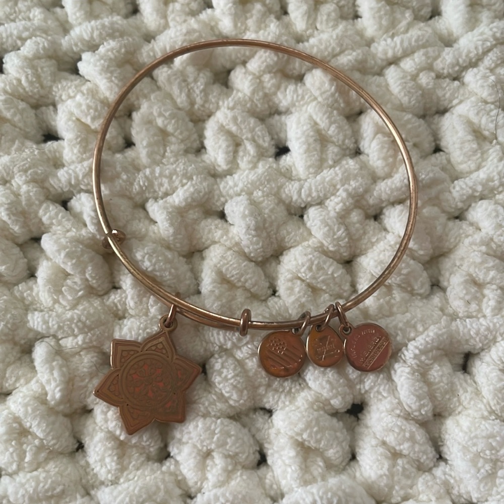 Alex and Ani sacral chakra bangle in rose gold finish